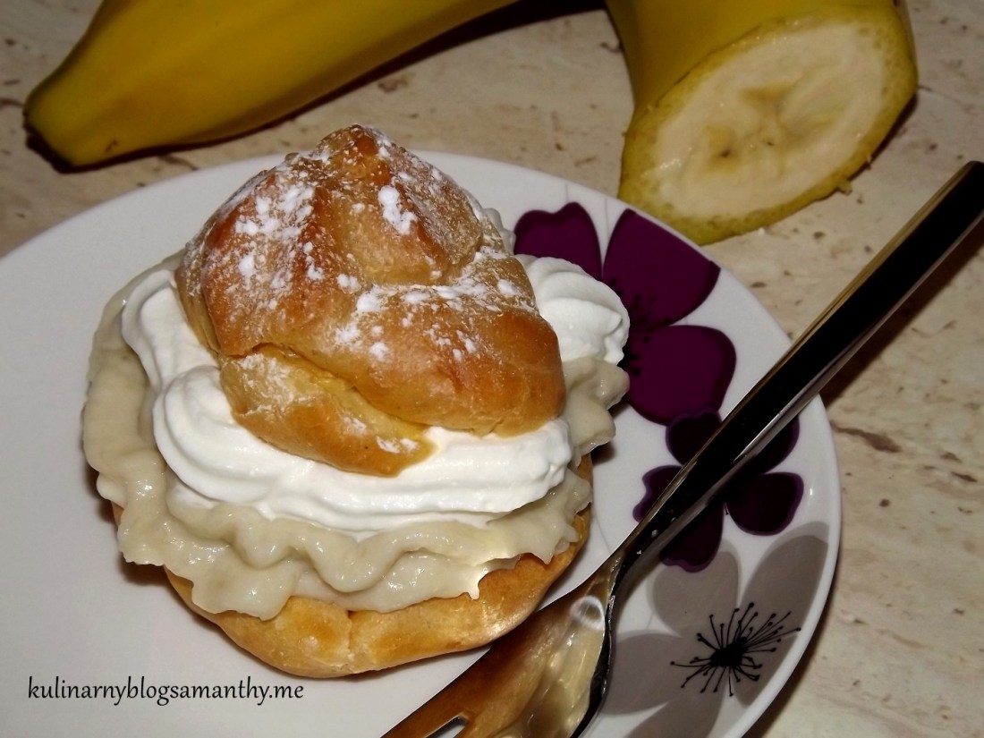 Ptysie z kremem bananowym