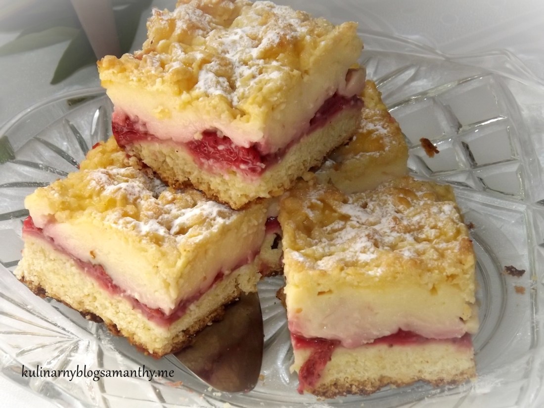 Ciasto z truskawkami i budyniem