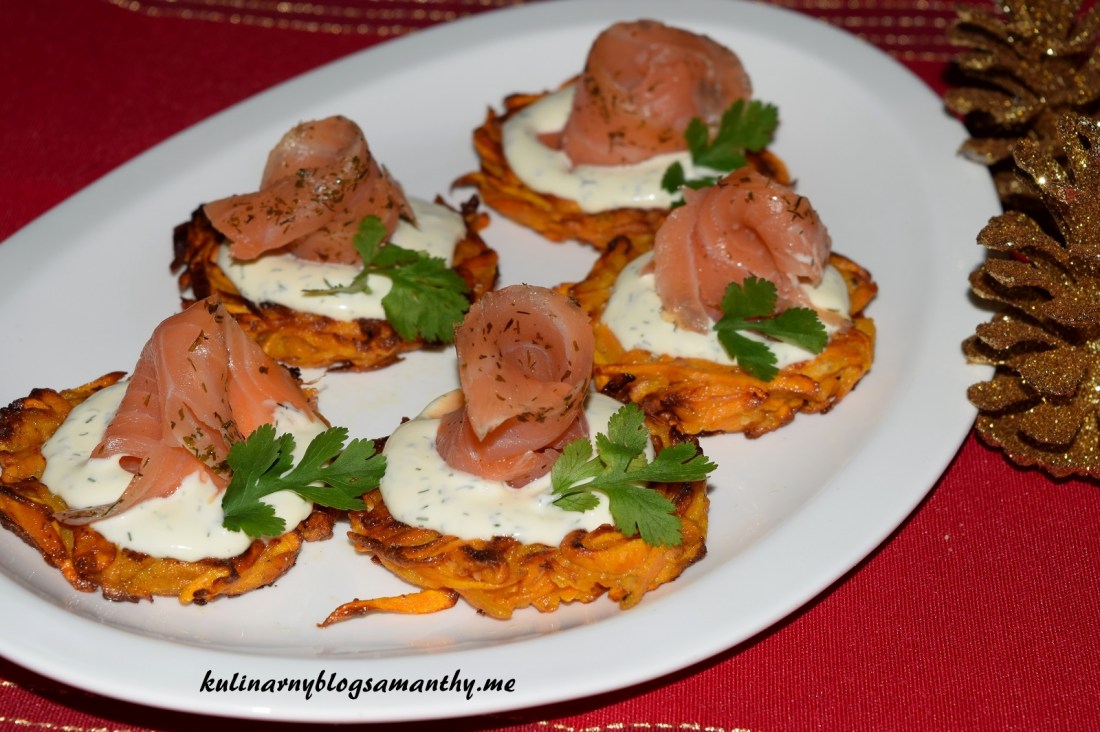 Rosti z wędzonym łososiem