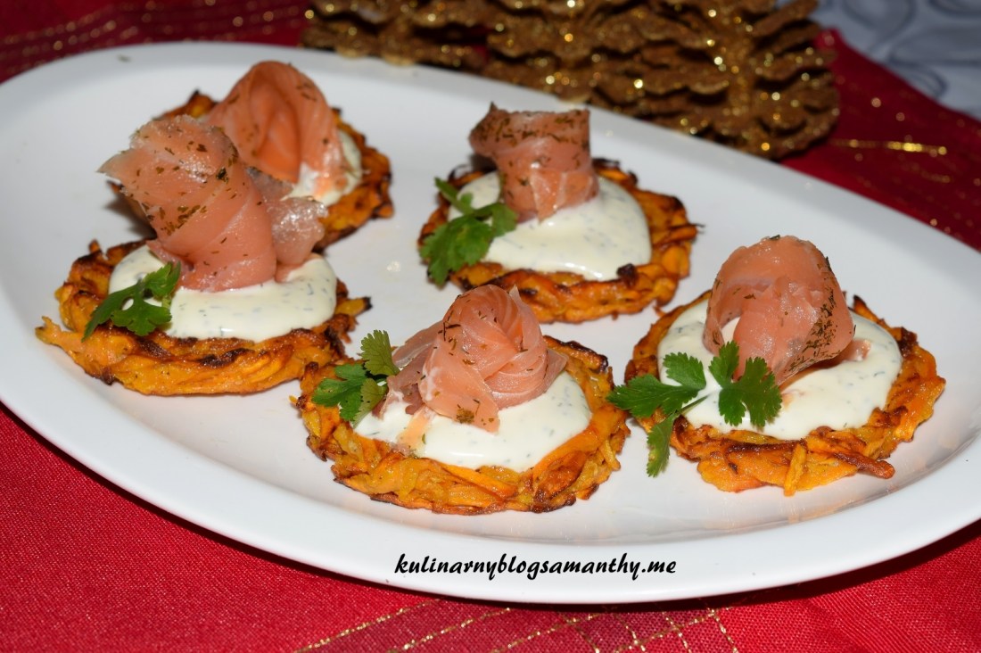 Rosti z wędzonym łososiem