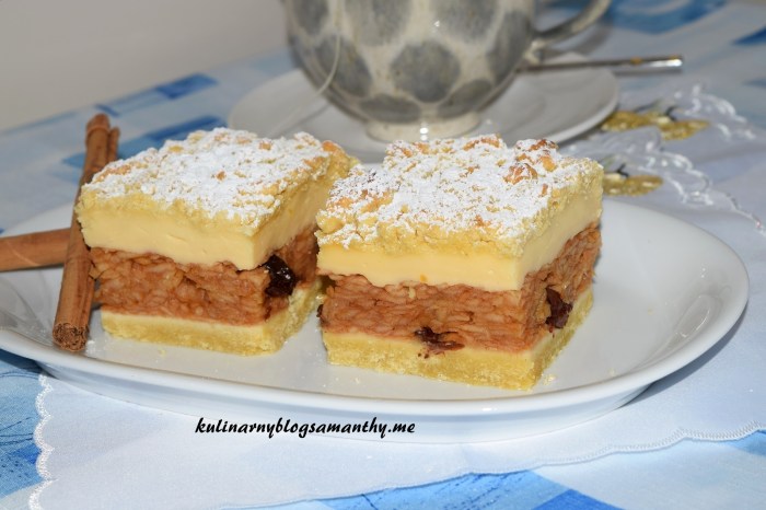 Szarlotka z budyniem