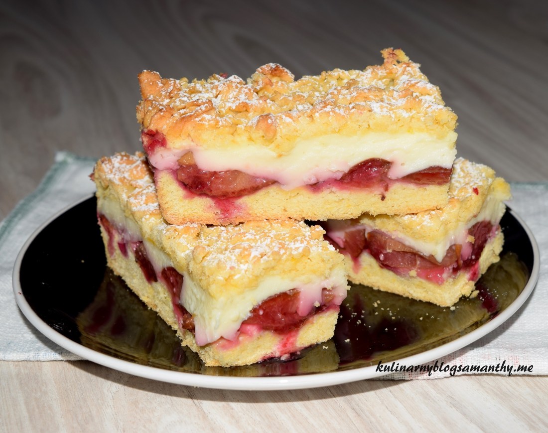 Ciasto ze sliwkami i budyniem