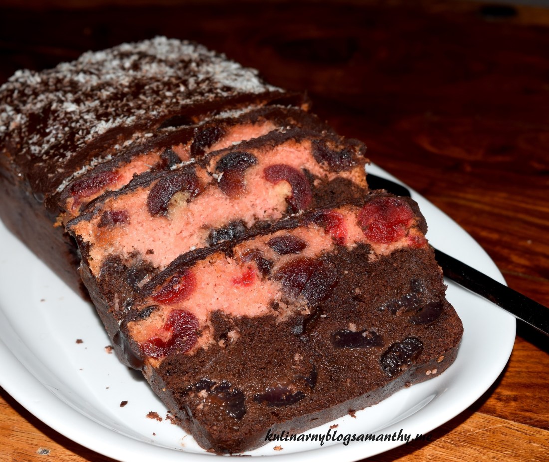 Brownie z wisniami i kokosem