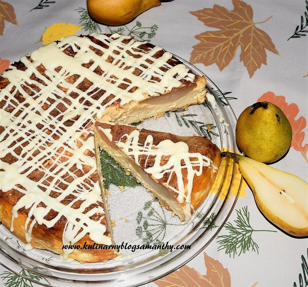 Wykwintny sernik z gruszkami